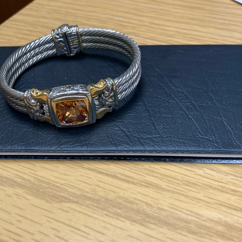 John Medeiros mixed metal citrine bracelet